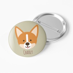 Chapa para personalizar - Perro Corgy. n1